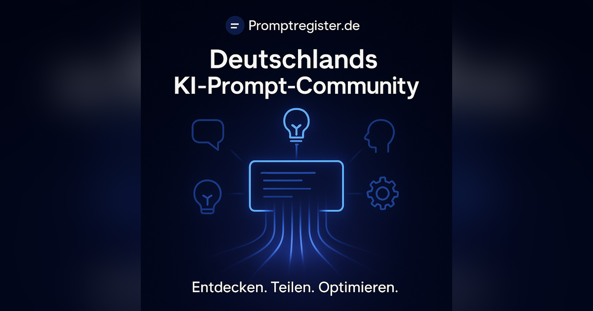 KI Prompts & ChatGPT Vorlagen | 399+ geprüfte Prompts | PromptRegister.de